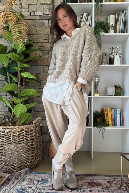 Hygge Boucle Slouch Knit Oatmeal 